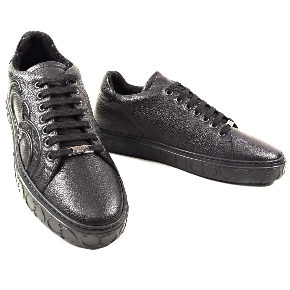 CASADEI 🇮🇹 MEN'S BLACK SOFT LEATHER COMFORT FASHION SNEAKERS